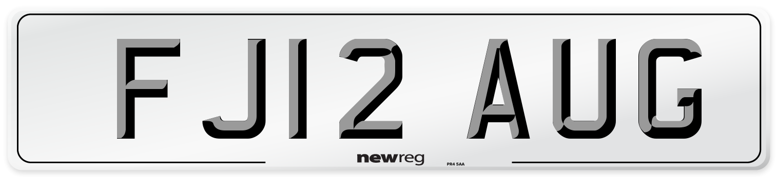 FJ12 AUG Number Plate from New Reg